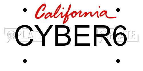 CYBER6 California License Plate