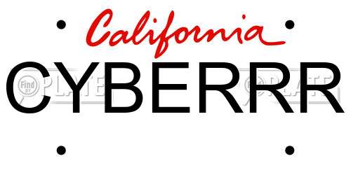 CYBERRR California License Plate