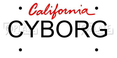 CYBORG California License Plate