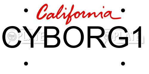 CYBORG1 California License Plate