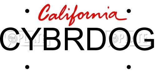 CYBRDOG California License Plate