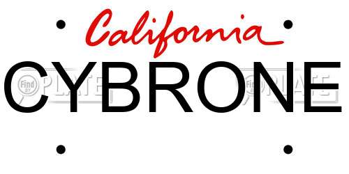 CYBRONE California License Plate