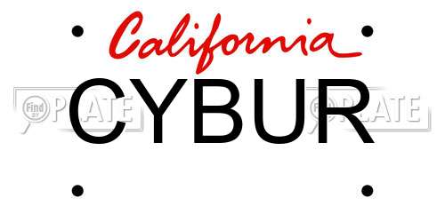 CYBUR California License Plate