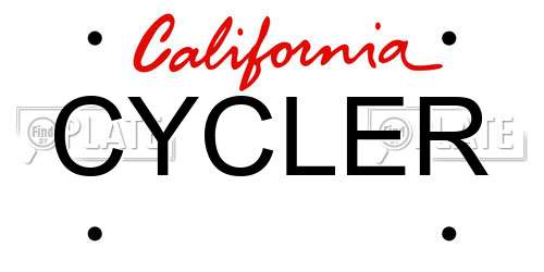 CYCLER California License Plate