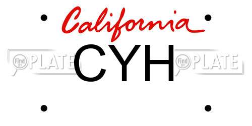 CYH California License Plate