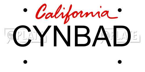 CYNBAD California License Plate