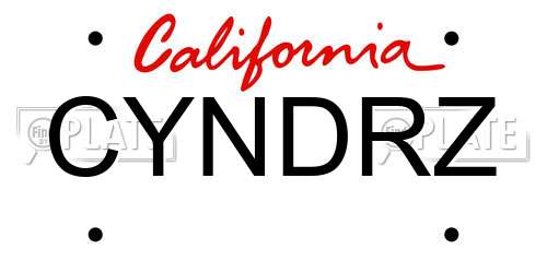 CYNDRZ California License Plate