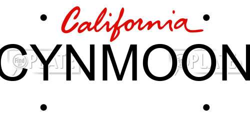CYNMOON California License Plate