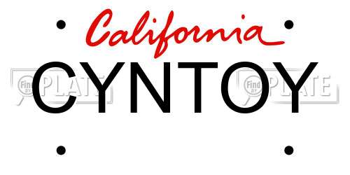 CYNTOY California License Plate
