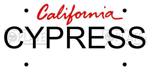 CYPRESS California License Plate
