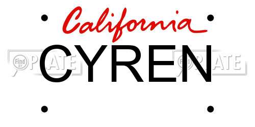 CYREN California License Plate