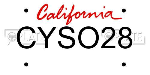 CYSO28 California License Plate
