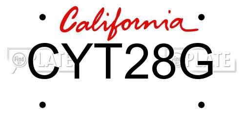 CYT28G California License Plate