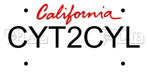 CYT2CYL California License Plate