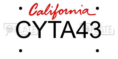 CYTA43 California License Plate