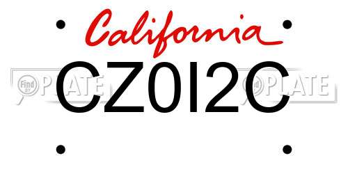 CZ0I2C California License Plate