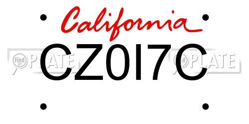 CZ0I7C California License Plate