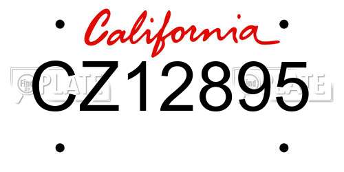 CZ12895 California License Plate