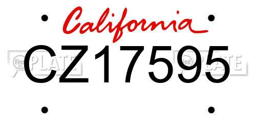 CZ17595 California License Plate