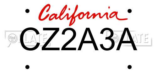 CZ2A3A California License Plate