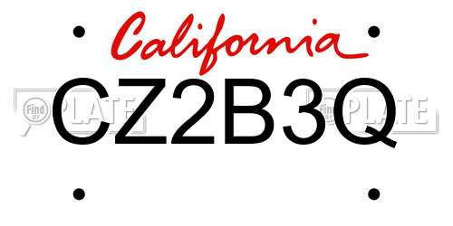 CZ2B3Q California License Plate