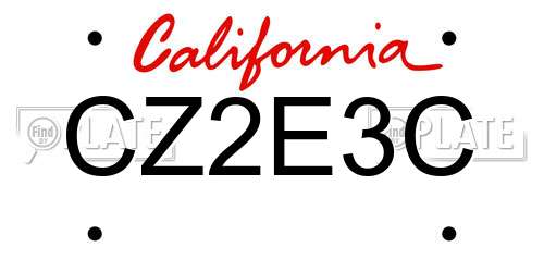 CZ2E3C California License Plate