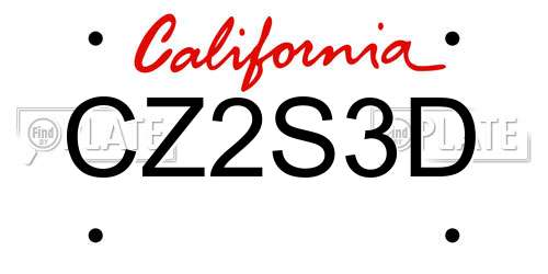 CZ2S3D California License Plate