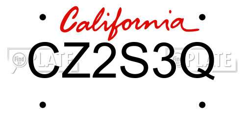 CZ2S3Q California License Plate