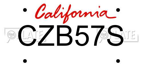 CZB57S California License Plate