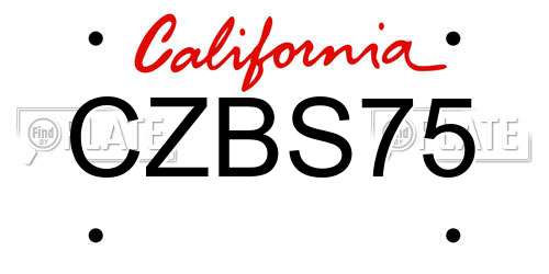 CZBS75 California License Plate