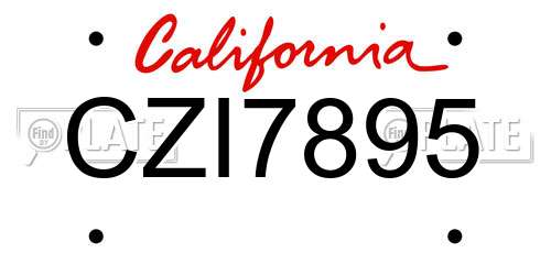 CZI7895 California License Plate