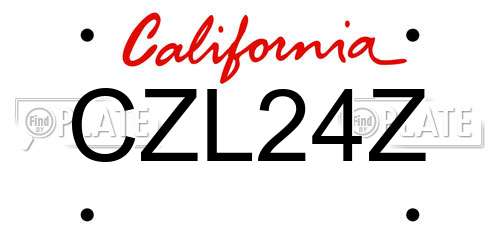 CZL24Z California License Plate