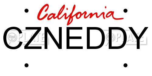 CZNEDDY California License Plate