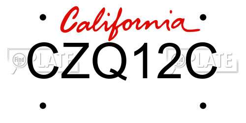 CZQ12C California License Plate