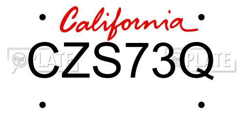 CZS73Q California License Plate
