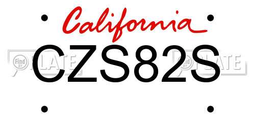 CZS82S California License Plate
