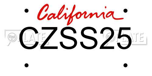 CZSS25 California License Plate