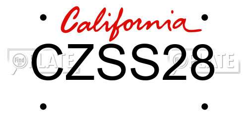 CZSS28 California License Plate