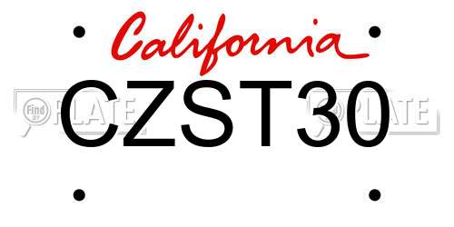 CZST30 California License Plate