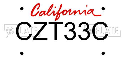 CZT33C California License Plate