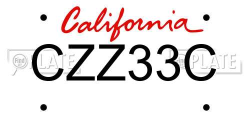 CZZ33C California License Plate