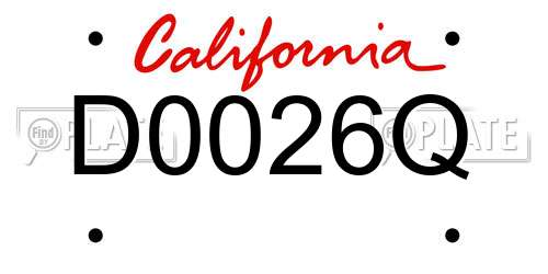 D0026Q California License Plate