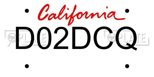 D02DCQ California License Plate