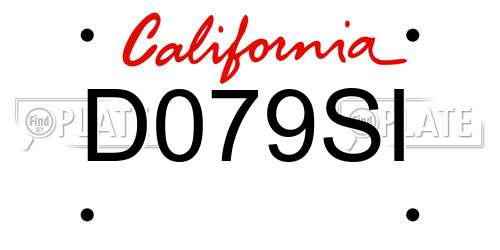 D079SI California License Plate
