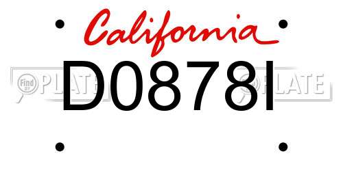 D0878I California License Plate
