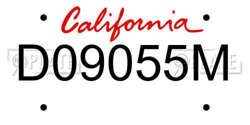 D09055M California License Plate