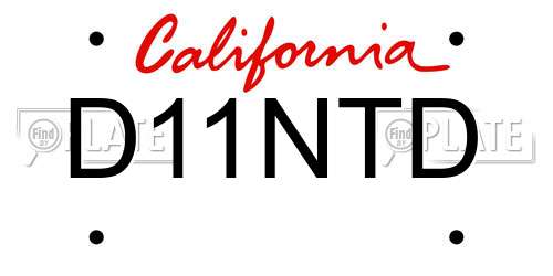 D11NTD California License Plate