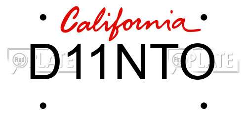 D11NTO California License Plate