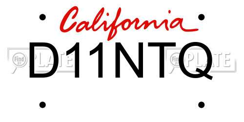 D11NTQ California License Plate