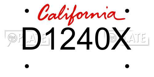 D1240X California License Plate